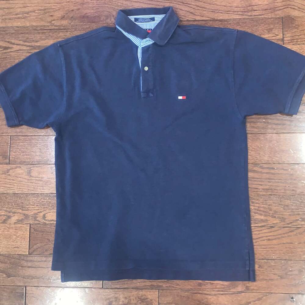 Tommy Hilfiger Men's Navy Blue Short Sleeve Polo‎ Shirt XL